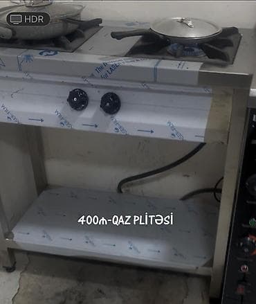 Restoran, kafe avadanlığı: İki gözlü sənaye tipli qaz plitəsi - Paslanmayan poladdan gövdə və iş — 1