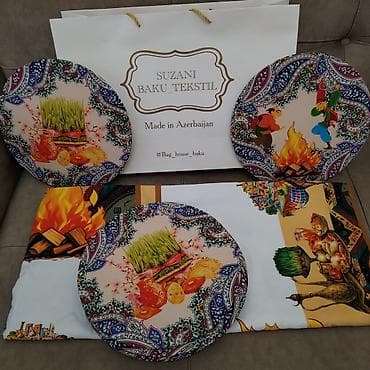 art tekstil: Novruz mövzusunda süfrə tekstili dəsti.Süfrə satılır.Təzədi.8 10 — 2