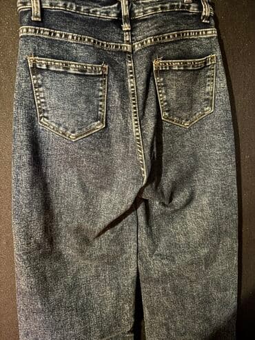 женские джинсы со стразами: Джинсы, M, L, цвет - Голубой — 2