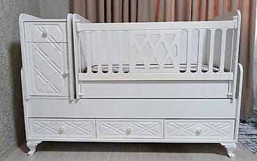 kixna mebeli: Oğlan və qız üçün, İşlənmiş, Dördbucaq, Beşik, Dəst ilə, Matras ilə, Yellənmə mexanizmsiz — 2