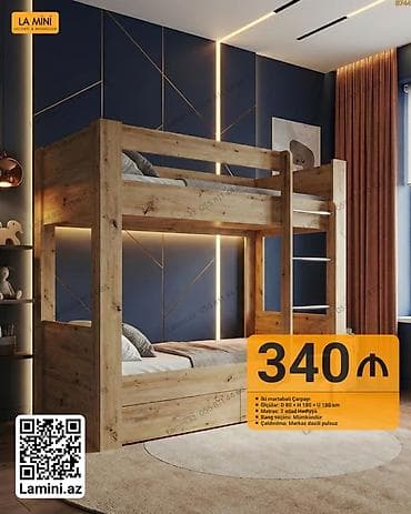 İki mərtəbəli çarpayı – La Mini - Ölçülər: D 80 × H 180 × U 180 sm - — 2