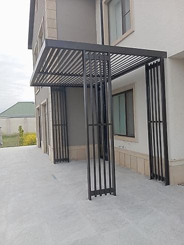 Metal pergola – fasad üçün müasir kölgəlik konstruksiyası - Material — 3