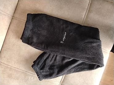 idman dəst: Qara rəngli flis dəst – kapüşonlu svitşot + 2 şalvar - Material — 1