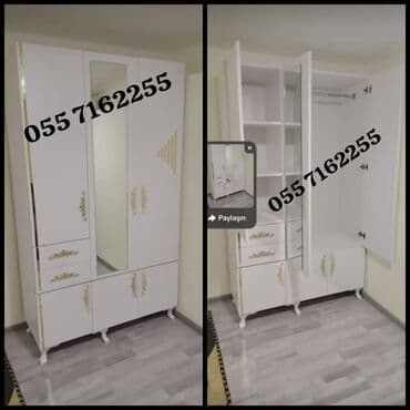 paltar asma: Açılan, 4 qapılı Düz dolab, Qarderob, paltar dolabı — 2