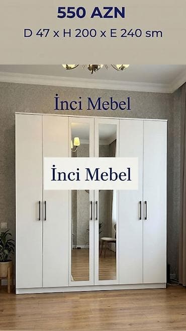 Yeni, 6 qapı, Güzgülü, Ağ, Açılan, Düz dolab lalafo.az -da Yeni, 6 qapı, Güzgülü, Ağ, Açılan, Düz dolab
