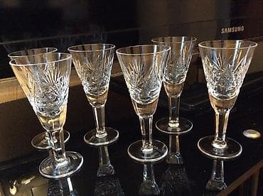 ucuz tablolar: Qədəhlər, rəng - Ağ, Xrustal, 6 ədədli dəst, Çexiya — 1