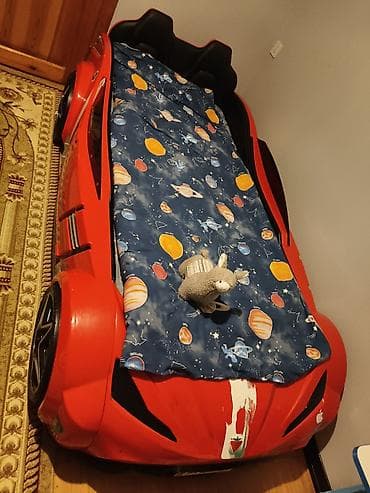 islenmis kravat: Uşaq maşın çarpayısı, matrası da var. Geniş təknəfərli Çilək — 4