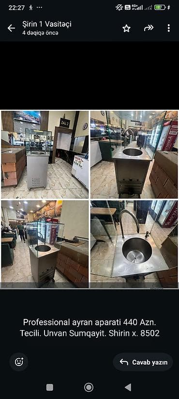 Professional ayran aparati 440 Azn. Tecili. Unvan Sumqayit. Shirin x