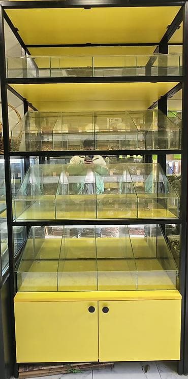 mebellər və qiymətləri: Mağaza üçün vitrin və kassir zonası mebeli komplekti - Rəf sistemi — 4
