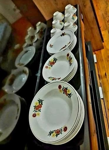 Boşqablar, 6 ədədli dəst, rəng - Ağ, Keramika, SSRİ