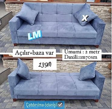 2 divan: Di̇van-kravat, Açılan, Bazalı, Parça, Ödənişli çatdırılma — 1