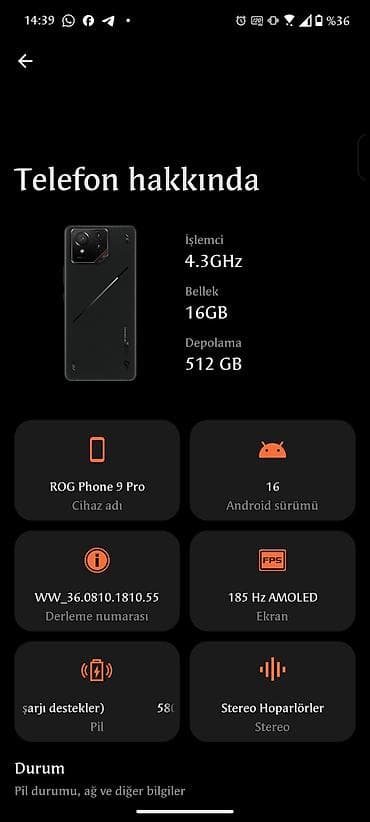 asus gaming: Asus ROG Phone, 512 GB, rəng - Qara, Sənədlərlə — 1