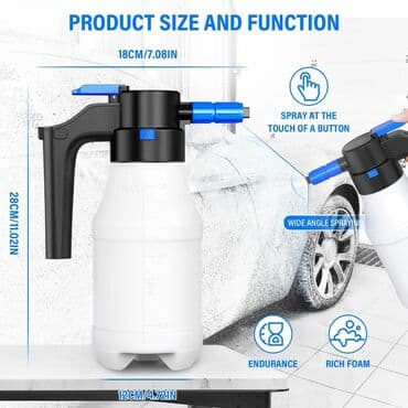 suvarma aparatı: Köpük vuran aparat zaryadka ilə işləyir tutumu : 2 litr avtoyuma üçün — 2
