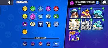 oyun qonsolu: Brawl Stars oyunu üçün hesab - Kupa: 43.558 - Gücləndiricilər, mağaza — 7