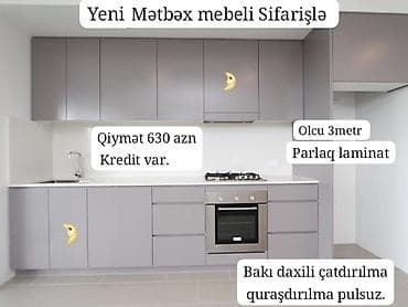 kreslo krovat satilir: 🟣Yeni mətbəx mebeli 🆘 *1 pqm görə qiymətlər* 🟣Mat Laminat *180 azn* — 1