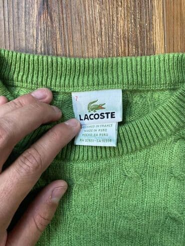 зеленая мужская кофта: Sviter, Lacoste, L, rəng - Yaşıl — 3