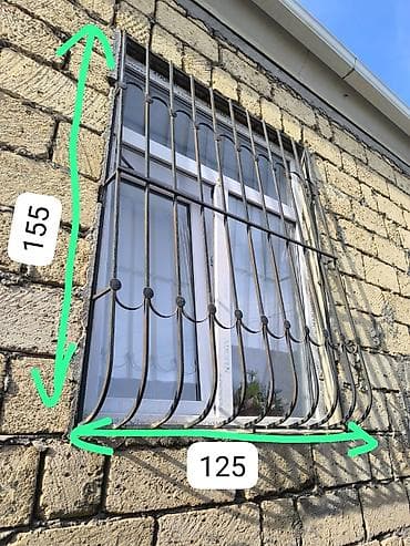 Pəncərə üçün metal barmaqlıq - Material: qalın metal profillərdən
