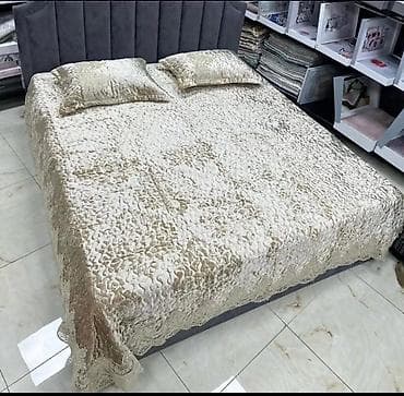 Örtüklər: Yataq üçün Yeni Qaşlı rəng - Qızılı Yataq örtüyü, Ödənişli çatdırılma — 2