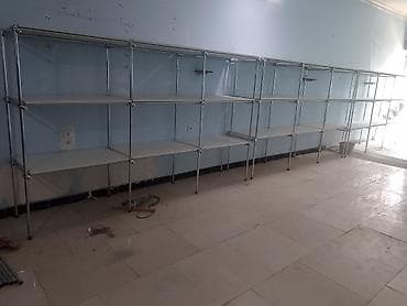 Metall karkaslı modul rəf sistemi - Material: parlaq xromat olunmuş