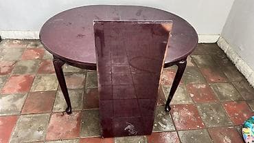 tək qorka: Qonaq masası, Açılan, Taxta, Oval masa — 4
