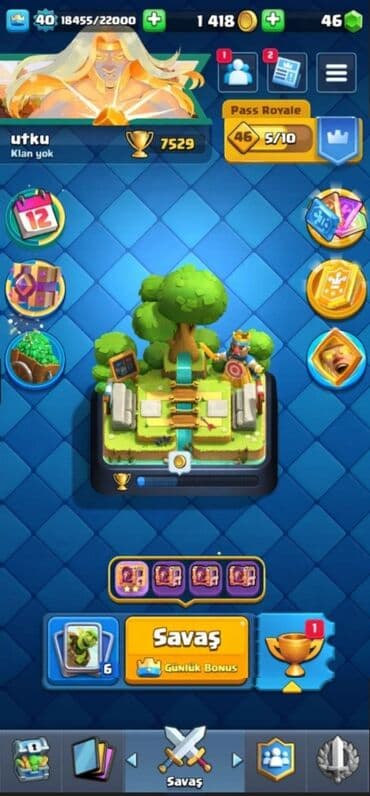 kartı: 7500 kupa Clash Royale hesabı – yüksək kupa və zəngin kolleksiya 8 — 1
