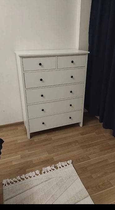 Ağ rəngdə kamod 2 tumbuçka, güzgüsüz termo kamod yataq otağı dəsti