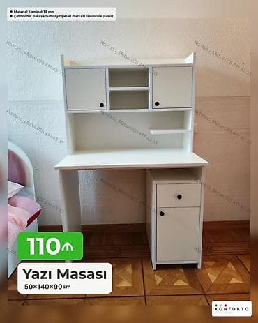masa ders: Düz masa, Stulsuz, Polkalı, Siyirməli, Sadə laminat — 1
