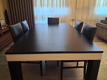 Mətbəx üçün, Açılmayan, Dördbucaq masa, 6 stul