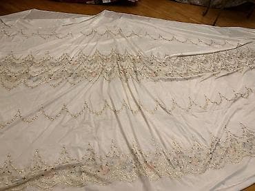 Подушки: Zərif naxışlı pərdə/örtük parçasi - Rəng: krem-ağ əsas fon - Dizayn — 2