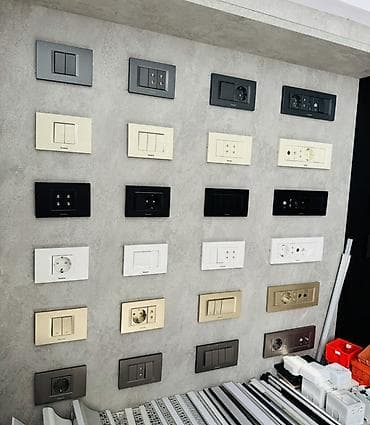 Müxtəlif model və komplektasiyalarda elektrik açarları və rozetkalar — 1