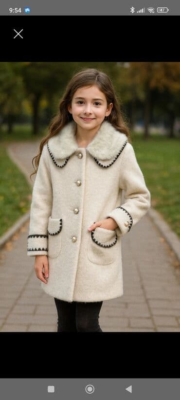 Bayram kostyumları: Qız uşaqları üçün zərif palto - Rəng: krem/ivory - Klassik düz kəsim — 1