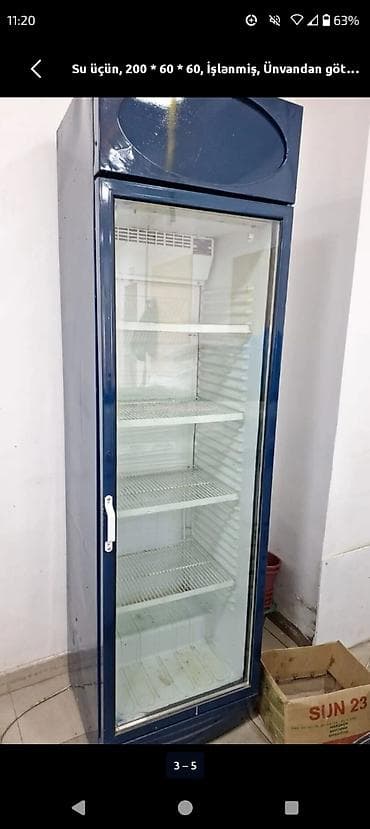 vitrin: Şüşə qapılı vitrin tipli soyuducu Ölçülər: 200 × 60 × 60 sm tecili — 1