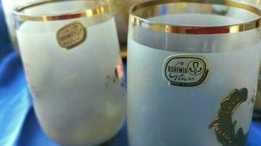 богемское стекло фужеры: Rəng - Qızılı, Şüşə, Çexiya — 3