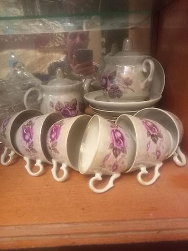 gull: Çay dəsti, rəng - Bənövşəyi, Farfor — 1