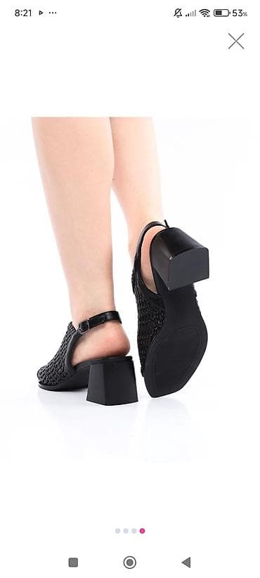 nike şalvar: Qadın üçün dəbli sandal,36ölcü - Rəng: qara - Model: açıq burunlu — 2