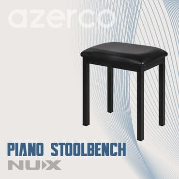 табуретка: Pianino stulu Qara rəngdə, dəri oturacaqlı skamya. Sadə dizaynı ilə — 4