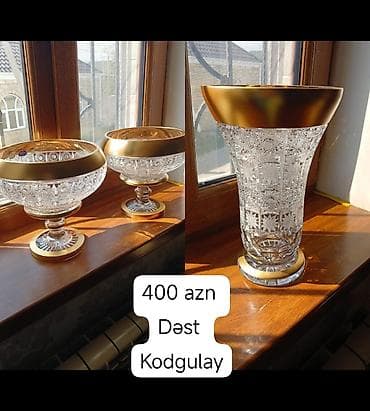 Кухонные принадлежности: Kristal qab-qacaq dəsti – “Kodgulay” - 3 hissədən ibarət dəst: 2 ədəd — 1