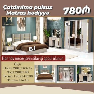 tuba: 2 təknəfərlik çarpayı, Dolab, Tumba, 2 tumba, Azərbaycan, Yeni — 2