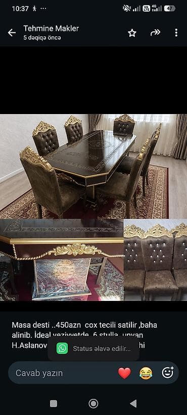 balkon stul: Masa desti . 450azn cox tecili satilirbaha alinib. İdeal — 1