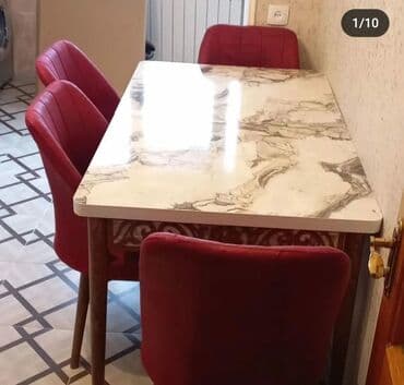 metbex stullari: Mətbəx üçün, Yeni, Açılan, Dördbucaq masa, 4 stul — 6