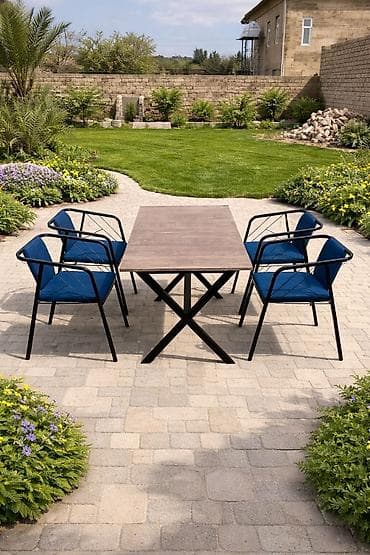 oyuncu kreslolari: Balkon üçün, Açılmayan, Dördbucaq masa, 4 stul — 2