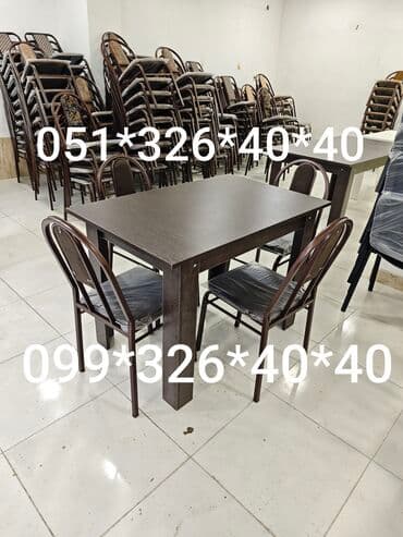 mətbəx ucun stol stullar: Mətbəx üçün, Yeni, Açılmayan, Dördbucaq masa, 4 stul — 6
