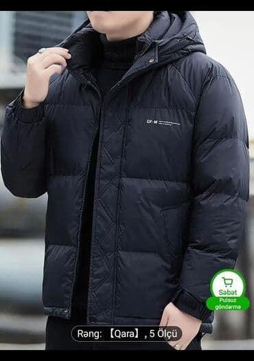 layka kurtkalar: Kişi üçün qışlıq kurtka yenidir - Rəng: Qara ölçü-m amma oversayz — 4