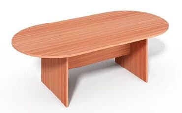 Sifarişlə ofis oturacaqları: Oval masa, Siyirməsiz, Teksturalı laminat — 1