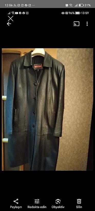 Üst geyimi: Qadınlar üçün dəri uzun plaş – 2 model - Model 1: Qəhvəyi rəngli — 2