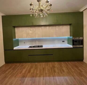 Sifarişlə rəflər: Sifarişlə mətbəx dəsti, Özü çəkən petlələr, MDF, Kredit yoxdur — 1