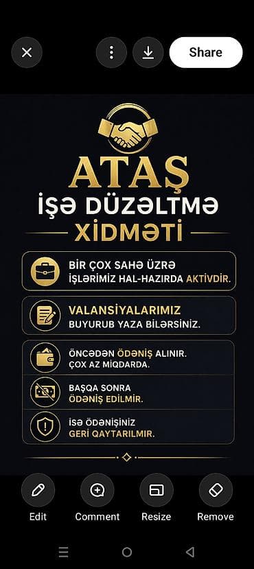 qarabagda iş: **Ataş İşə Düzəltmə Xidməti** Müxtəlif sahələr üzrə işə düzəltmə — 1