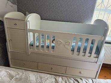 uşaq ucun beşiklər: Oğlan və qız üçün, Dördbucaq, Beşik, Dəstsiz, Matras ilə, Yellənmə mexanizmsiz — 2