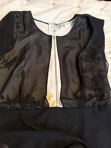 kişi ucun əl cantaları: Qara şifon üstlü qadın donu - Rəng və dizayn: Qara əsaslı, alt — 1