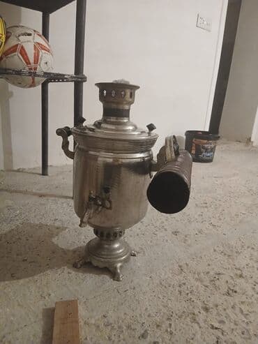 su cəni gəncə: Klassik metal samovar - Material: cilalanmış metal/krom korpus, bərk — 3